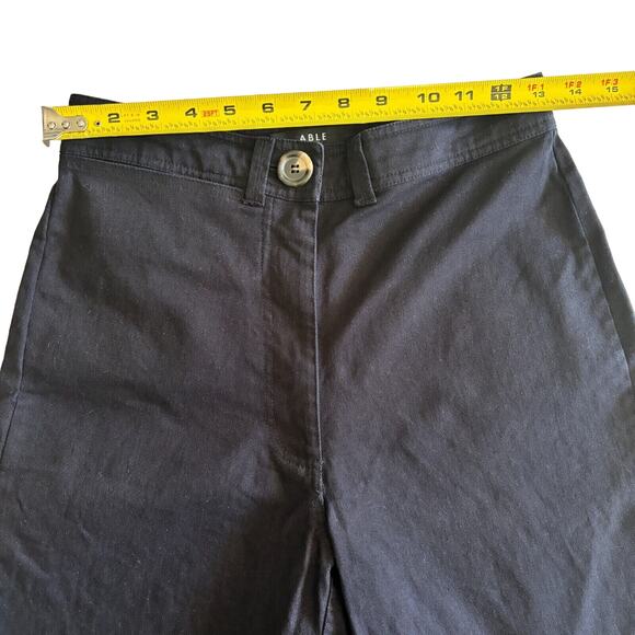 Able Size 2 Francis Wide Leg Crop Pant Black Denim Dressy Pants 23" inseam - Picture 6 of 10